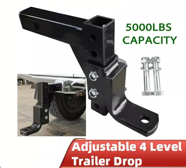 หัวบอลพร้อมหางปลาปรับระดับได้ Tow bar Adjustable Towing Ball Mount Tongue Hitch Trailer Car Bike Rack Boat 4WD