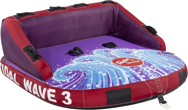 Taylor Made® Tidal Wave 3 Towable Tube, Fully Covered in a Heavy-Duty Nylon Shell 12 Webbing Handles Heavy-Gauge PVC Bladder เครื่องเล่นโซฟา