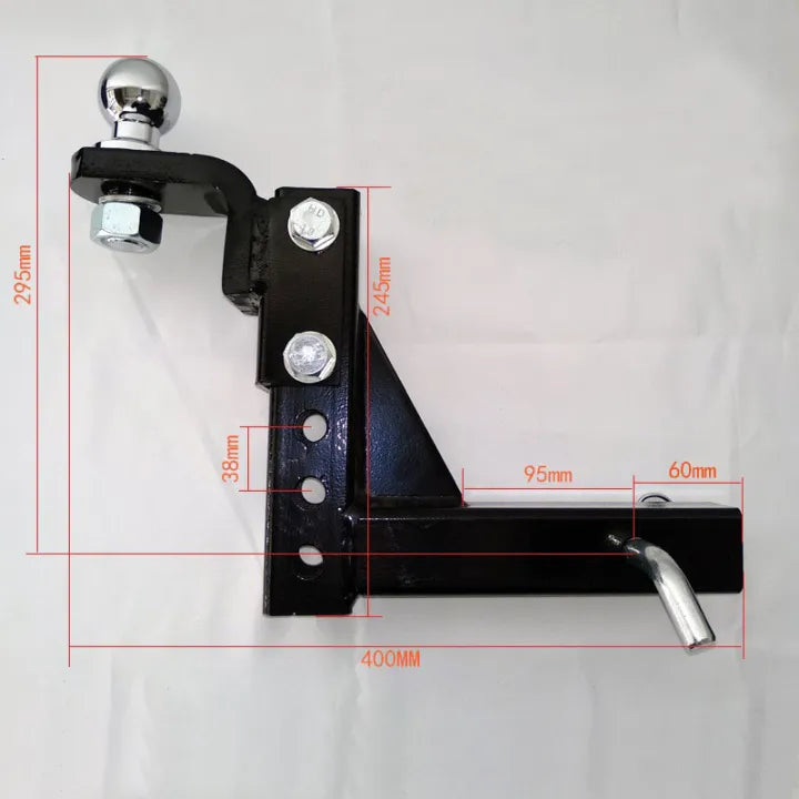 หัวบอลพร้อมหางปลาปรับระดับได้ Tow bar Adjustable Towing Ball Mount Tongue Hitch Trailer Car Bike Rack Boat 4WD