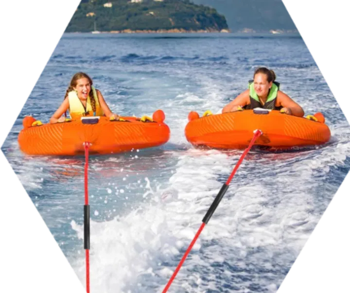 Heavy Duty Boat Tow Harness with 2 Steel Hooks, Resin Connector