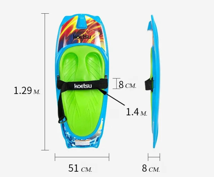 Kneeboard Water Sport with Adjustable Velcro Strap, Knee Board for Knee Boarding, Waterboarding, Knee Surfing, Kneeboard with Hook for Kids and Adults