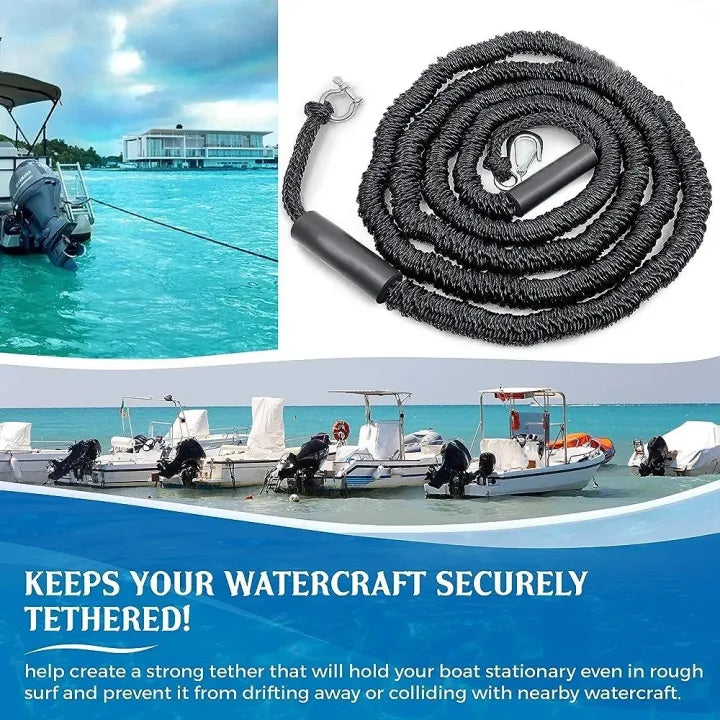 Original Anchor Buddy Stretch Line Rope 14' to 27' /Shock Absorbing/Shallow Water