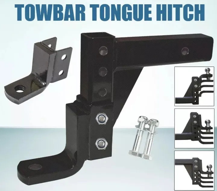 หัวบอลพร้อมหางปลาปรับระดับได้ Tow bar Adjustable Towing Ball Mount Tongue Hitch Trailer Car Bike Rack Boat 4WD