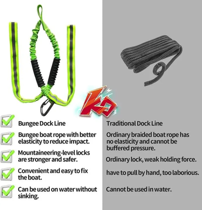 Fluorescent Bungee Absorbs Shock Mooring Rope for Jet ski, Boat