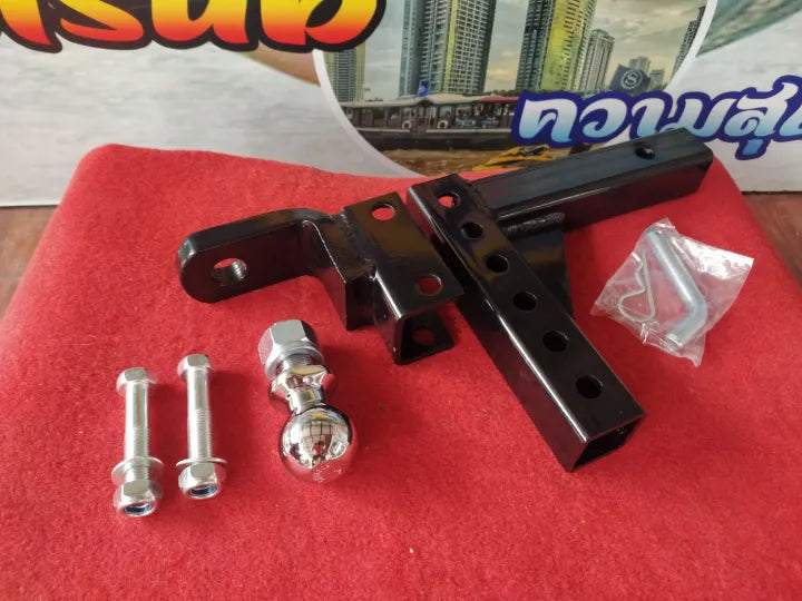 หัวบอลพร้อมหางปลาปรับระดับได้ Tow bar Adjustable Towing Ball Mount Tongue Hitch Trailer Car Bike Rack Boat 4WD