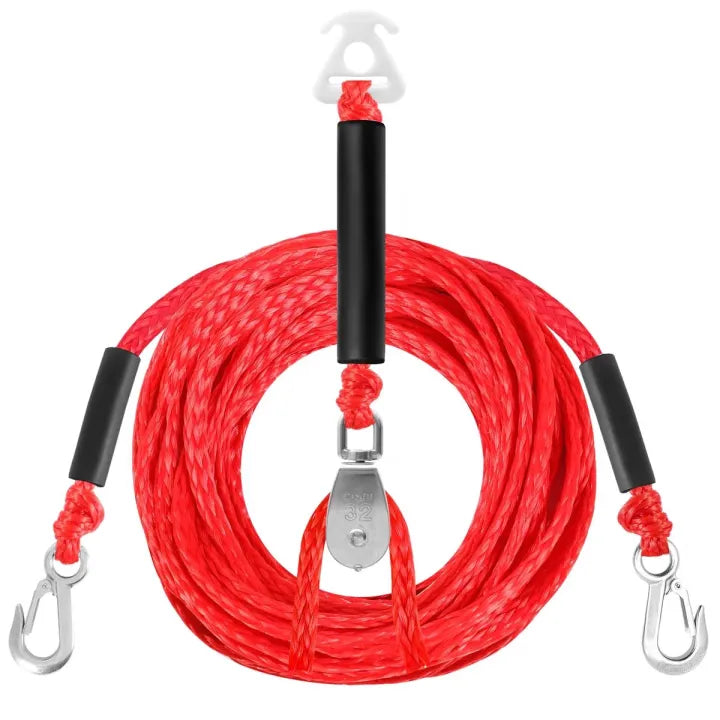 Heavy Duty Boat Tow Harness with 2 Steel Hooks, Resin Connector